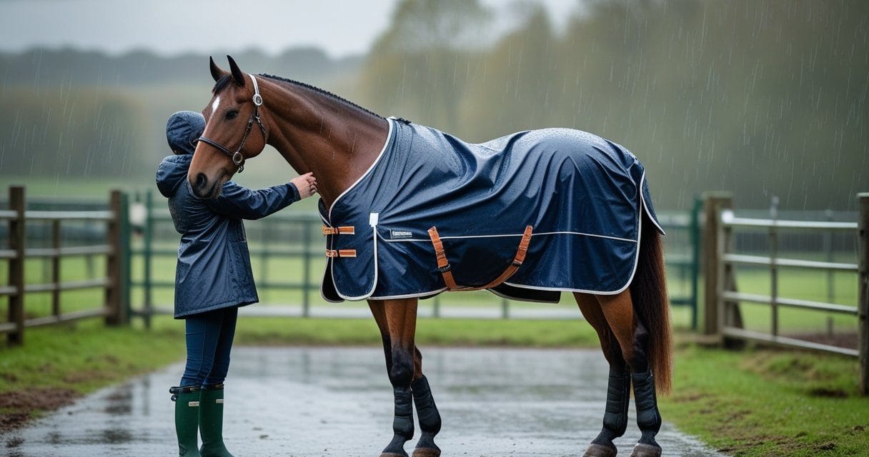 Sådan beskytter du din hest mod regn og holder den smuk